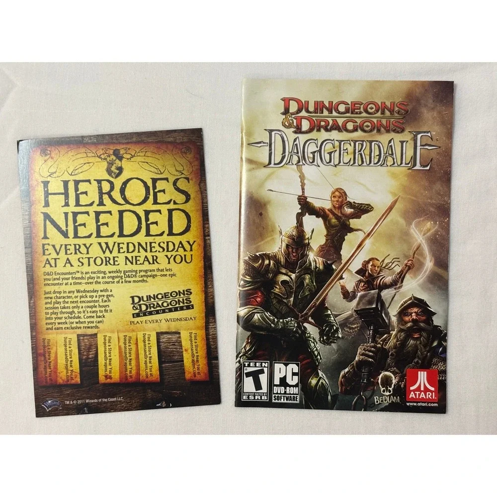 Dungeons Dragons Daggerdale PC DVD ROM Game Atari Bedlam Online Interaction Teen